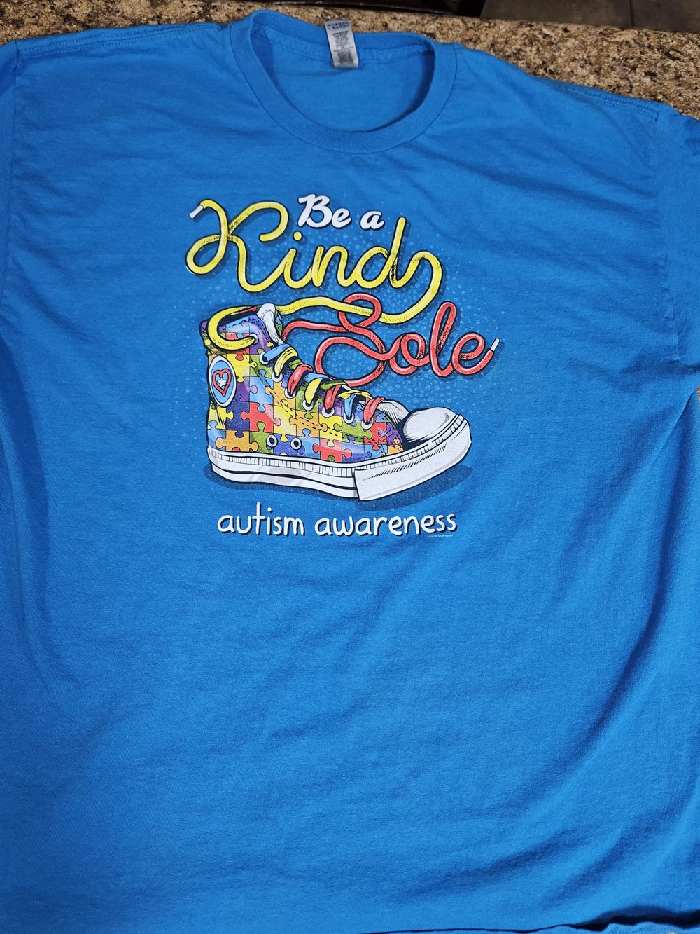 Gildan Bright Blue 'Be a Kind Sole' Autism Awareness Tee